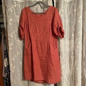 Linen Embroidered Dress